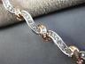ESTATE WIDE & LONG 1.50CT ROUND DIAMOND 14KT WHITE & ROSE GOLD 3D WAVE BRACELET