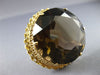 ANTIQUE EXTRA LARGE 150CT SMOKEY TOPAZ 14KT YELLOW GOLD 3D BROOCH PENDANT #21679