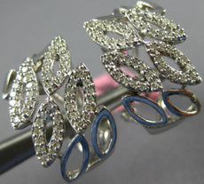 ESTATE WIDE .48CT DIAMOND 18KT WHITE GOLD MULTI LEAF UMBRELLA CLIP ON EARRINGS