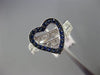 ESTATE .41CT DIAMOND & AAA SAPPHIRE 14K WHITE GOLD 3D HEART LOVE VALENTINES RING