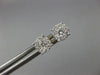 ESTATE .33CT DIAMOND 14KT 2 TONE GOLD ROUND SOLITAIRE HALO CLUSTER STUD EARRINGS