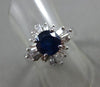 ESTATE WIDE 2.05CT DIAMOND & AAA SAPPHIRE 14KT WHITE GOLD ENGAGEMENT RING #16343