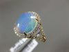 ESTATE LARGE 3.62CT DIAMOND & AAA AUSTRALIAN OPAL 14K YELLOW GOLD OVAL HALO RING