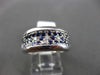 ANTIQUE 1.58CT DIAMOND & SAPPHIRE 18K WHITE GOLD 3 ROW WEDDING ANNIVERSARY RING