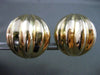 ESTATE LARGE 14KT YELLOW GOLD 3D CIRCULAR PUMPKIN RIDGED CLIP ON EARRINGS