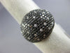 ESTATE LARGE 2.87CT WHITE & BLACK DIAMOND 18K WHITE GOLD DOME SHOOTING STAR RING