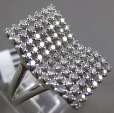 ESTATE EXTRA LARGE 1.28CT DIAMOND 18KT WHITE GOLD RECTANGULAR OPEN FILIGREE RING