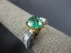 ESTATE 2.50CT DIAMOND & AAA EMERALD 18KT 2 TONE GOLD OVAL ROYAL ENGAGEMENT RING