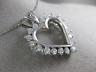 ESTATE LARGE 1.80CT DIAMOND 14KT WHITE GOLD 3D CLASSIC OPEN HEART PENDANT #17571