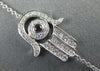 ESTATE .35CT WHITE & BLACK DIAMOND 18KT WHITE GOLD 3D CHAMSA EYE LUCKY BRACELET
