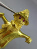 ESTATE LARGE .20CT AAA RUBY & SAPPHIRE 18K YELLOW GOLD 3D SCARECROW BROOCH PIN