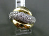 ESTATE WIDE 1.06CT DIAMOND 14KT WHITE & YELLOW GOLD 3D MULTI WAVE FUN RING 18mm