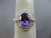 ESTATE 2.70CT DIAMOND & AAA AMETHYST 14K WHITE GOLD DOUBLE HALO ENGAGEMENT RING