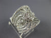 ESTATE LARGE 1.25CT DIAMOND 14K WHITE GOLD FLOWER OPEN FILIGREE ANNIVERSARY RING