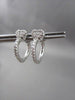 ESTATE  .60CT DIAMOND 14KT WHITE GOLD HEART HUGGIE EARRINGS BEAUTIFUL! #1424