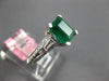 ESTATE 2.41CT DIAMOND & AAA EMERALD 18KT WHITE GOLD 3D SQUARE ENGAGEMENT RING