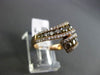 ESTATE WIDE 1.3CT WHITE & FANCY YELLOW DIAMOND 14KT ROSE GOLD ETOILE DOUBLE RING