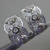 ESTATE WIDE 1.0CT ROUND DIAMOND 18KT WHITE GOLD 3D ETOILE BEZEL CLIP ON EARRINGS