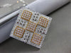 ESTATE LARGE 1.76CT DIAMOND 18KT GOLD 3D SQUARE ETOILE CHECKERED PENDANT CHAIN