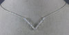 ESTATE .35CT ROUND & BAGUETTE DIAMOND 14K WHITE GOLD 3D CLASSIC V SHAPE NECKLACE