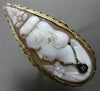 ANTIQUE MASSIVE .02CT DIAMOND 14KT WHITE & YELLOW GOLD LADY CAMEO FILIGREE RING