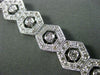 ESTATE LONG 3.34CT DIAMOND 14KT WHITE GOLD 3D MILGRAIN HEXAGON TENNIS BRACELET