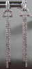ESTATE .5CT DIAMOND 14K WHITE GOLD CLASSIC ELONGATED DOUBLE BAR HANGING EARRINGS