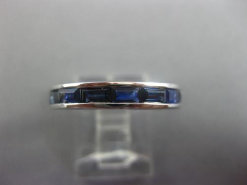 1.90CT AAA BAGUETTE SAPPHIRE 14K WHITE GOLD 3D ETERNITY WEDDING ANNIVERSARY RING