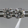 ESTATE 1CT ROUND DIAMOND 14K WHITE GOLD 3D SOLITAIRE 4 PRONG SCREW BACK EARRINGS