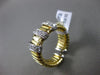 ESTATE WIDE .57CT ROUND DIAMOND 18KT TWO TONE GOLD 3D 3 ROW FLEXIBLE FUN RING