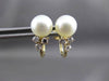 ANTIQUE .30CT DIAMOND & PEARL 14KT YELLOW GOLD SCREW BACK HANGING EARRINGS 23871