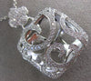 ESTATE LARGE .77CT DIAMOND 14K WHITE GOLD 3D SQUARE FOUR CLOVER FILIGREE PENDANT