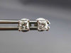 ESTATE .40CT DIAMOND 14KT WHITE GOLD 3D CLASSIC SOLITAIRE STUD EARRINGS #17279