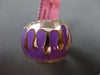 ESTATE WIDE .25CT DIAMOND 14K ROSE GOLD 3D PURPLE ENAMEL MELTING FUN RING 16.5mm