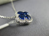 1.46CT DIAMOND & AAA SAPPHIRE 18KT WHITE GOLD 3D FLOWER 4 LEAF CLOVER PENDANT