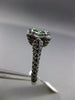 ESTATE 2.50CT DIAMOND & TZAVORITE 14KT WHITE BLACK GOLD 3D 4 CLOVER FLOWER RING