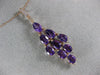 ESTATE 3.32CT DIAMOND & AAA AMETHYST 14KT ROSE GOLD 3D CLUSTER TEAR DROP PENDANT