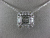 ESTATE LARGE 1.35CT DIAMOND 18KT WHITE GOLD MULTI SHAPE CLUSTER SQUARE NECKLACE