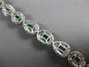 ESTATE WIDE 13.74CT DIAMOND & AAA EMERALD 18K WHITE GOLD 3D OVAL TENNIS BRACELET