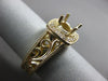 ESTATE LARGE .20CT DIAMOND 14KT YELLOW GOLD FILIGREE SEMI MOUNT ENGAGEMENT RING