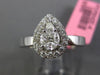 ESTATE WIDE .39CT DIAMOND 18KT WHITE GOLD 3D MULTI SHAPE PEAR SHAPE RING PENDANT