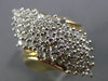 ESTATE LARGE 1.36CT DIAMOND 14KT WHITE & YELLOW GOLD 3D COCKTAIL RING #7368
