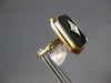 ANTIQUE WIDE .02CT OLD MINE DIAMOND & AAA ONYX 14K TWO TONE GOLD 3D HEXAGON RING