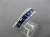 ESTATE WIDE 1.93CT DIAMOND & AAA SAPPHIRE 18K WHITE GOLD SQUARE ANNIVERSARY RING