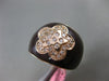 ESTATE WIDE .20CT DIAMOND 14KT ROSE GOLD 3D BROWN ENAMEL ETOILE FLOWER FUN RING