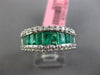 WIDE 2.16CT DIAMOND & AAA EMERALD 18KT WHITE GOLD SEMI ETERNITY ANNIVERSARY RING