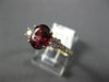 ESTATE 2.0CT DIAMOND & AAA OVAL CUT RHODOLITE 14K YELLOW GOLD 3D ENGAGEMENT RING