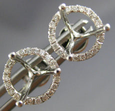 ESTATE .19CT DIAMOND 14KT WHITE GOLD 3D HALO SEMI MOUNT MARTINI STUD EARRINGS