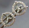 ESTATE .19CT DIAMOND 14KT WHITE GOLD 3D HALO SEMI MOUNT MARTINI STUD EARRINGS