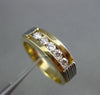 ESTATE .46CT DIAMOND 14KT TWO TONE GOLD 3D CHANEL ANNIVERSARY WEDDING RING #1312